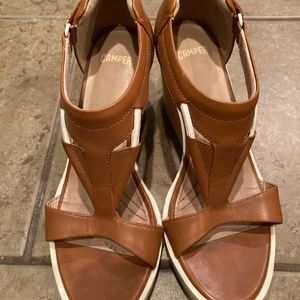 Camper leather wedge sandal
